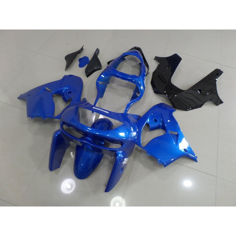 Fairing Kit for a Kawasaki ZX-9R (1998-1999) Blue, White & Black CLEAR WINDSCREEN: FREE NO SEAT COWL NO BOLT KIT