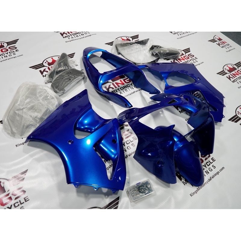 Fairing Kit for Kawasaki ZZR600 (2005-2008) Blue Clear Windscreen: Free Bolt Kit: No