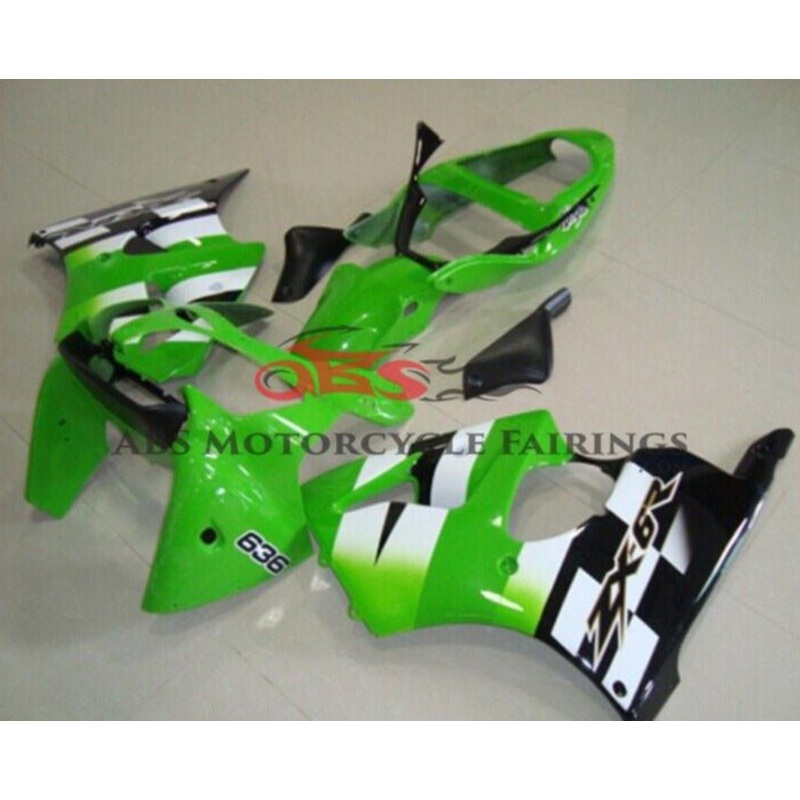 Fairing Kit for Kawasaki ZZR600 (2005-2008) Green, White & Black Clear Windscreen: Free Bolt Kit: No