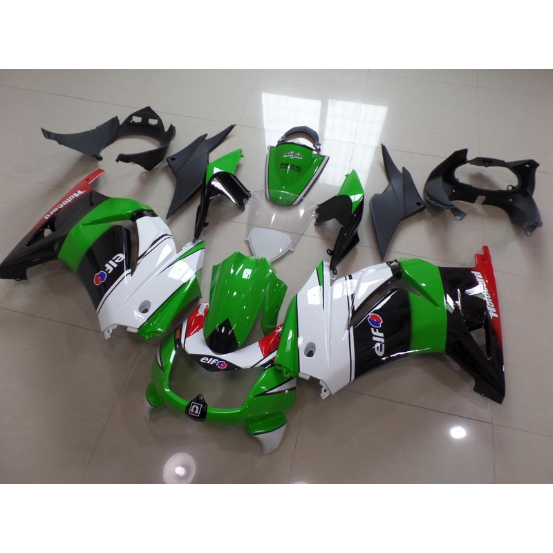 Fairings for Kawasaki Ninja 250R (2008-2013) Green, White, Black, Red ELF No Seat Cowl No Bolt Kit No Tank