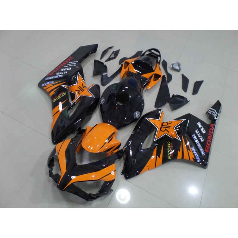 Honda CBR1000RR (2004-2005) Black & Orange Rockstar Fairings No Seat Cowl No Bolt Kit No Tank