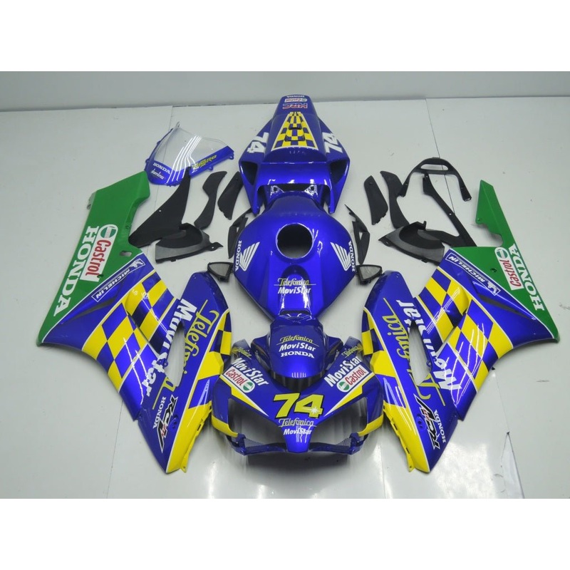 Honda CBR1000RR (2004-2005) Blue, Yellow, Green & White Movistar Fairings No Seat Cowl No Bolt Kit No Tank