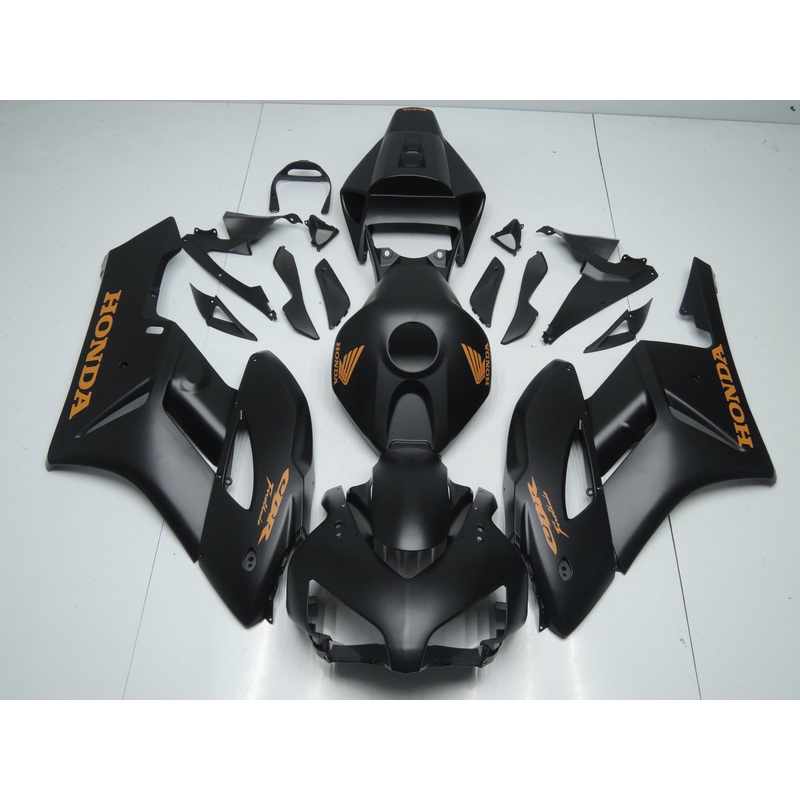 Honda CBR1000RR (2004-2005) Matte Black, Matte Orange Fairings No Seat Cowl No Bolt Kit No Tank