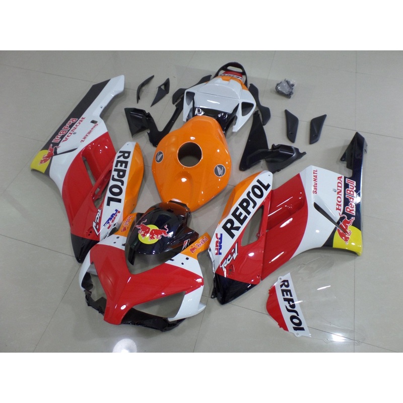 Honda CBR1000RR (2004-2005) Red, Orange & White Repsol RedBull HRC Fairings No Seat Cowl No Bolt Kit No Tank