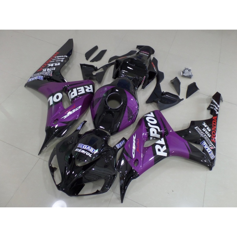 Honda CBR1000RR (2006-2007) Black, Purple & White Repsol Fairings No Seat Cowl No Bolt Kit No Tank
