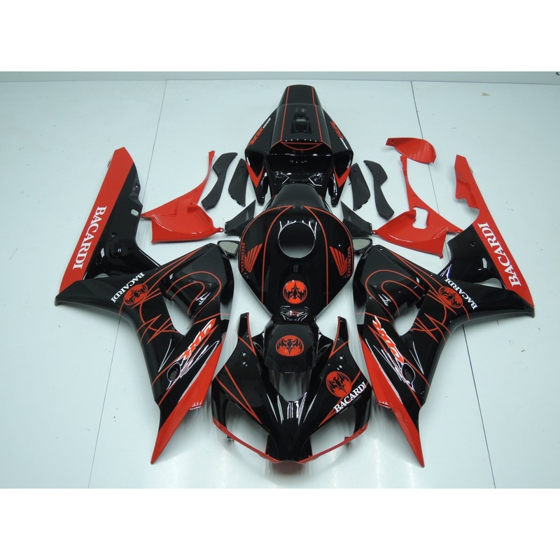 Honda CBR1000RR (2006-2007) Black & Red Bacardi Fairings No Seat Cowl No Bolt Kit No Tank