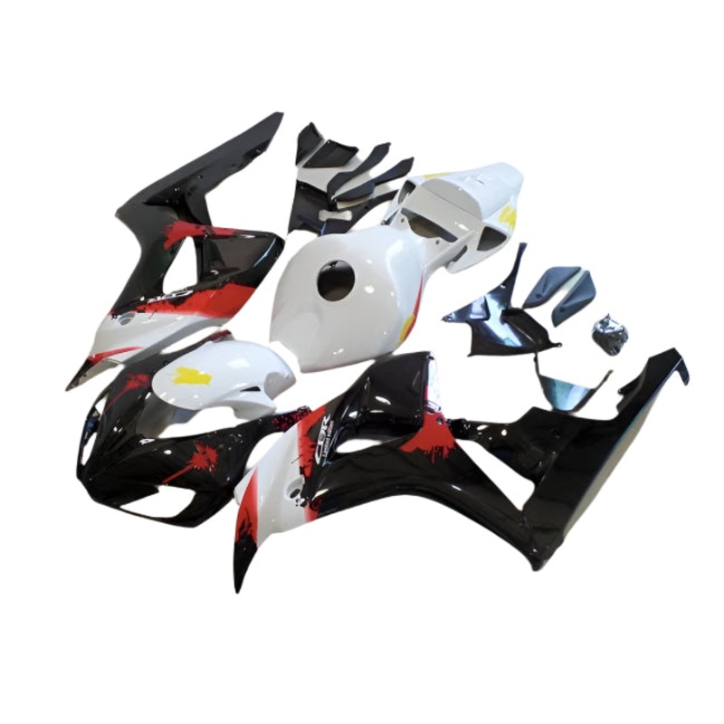 Honda CBR1000RR (2006-2007) Black, White, Red, Yellow Splash Fairings No Seat Cowl No Bolt Kit No Tank