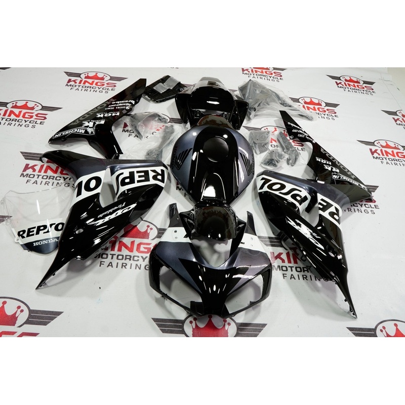 Honda CBR1000RR (2006-2007) Gray, Black, White Repsol Fairings No Seat Cowl No Bolt Kit No Tank