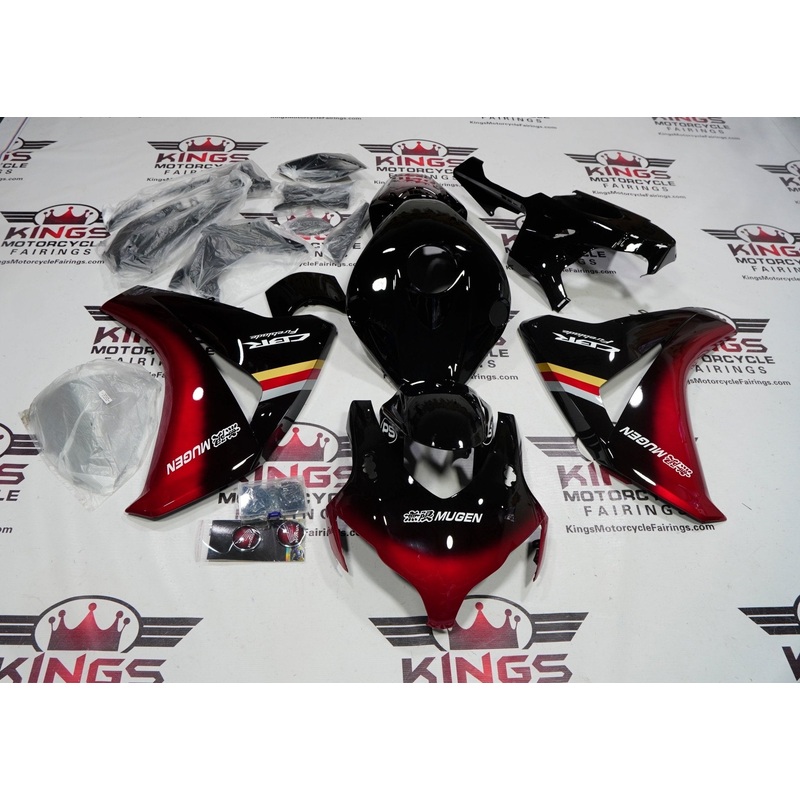 Honda CBR1000RR (2008-2011) Black & Candy Red Mugen Fairings No Seat Cowl No Bolt Kit No Tank
