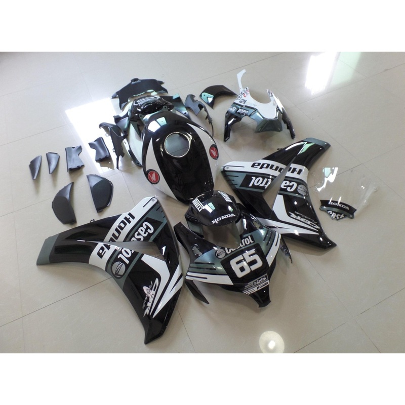 Honda CBR1000RR (2008-2011) Black, Gray & White Castrol Fairings No Seat Cowl No Bolt Kit No Tank