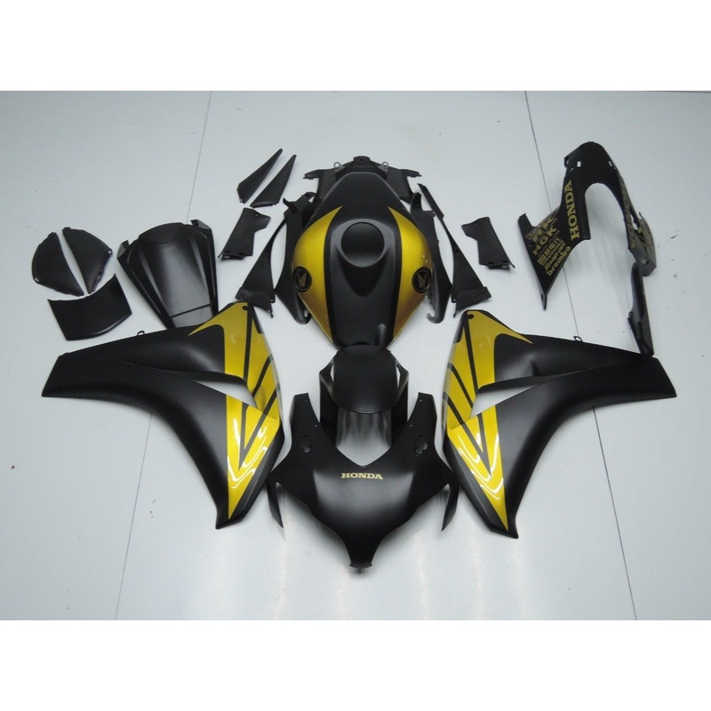 Honda CBR1000RR (2008-2011) Matte Black, Gold Fairings No Seat Cowl No Bolt Kit No Tank