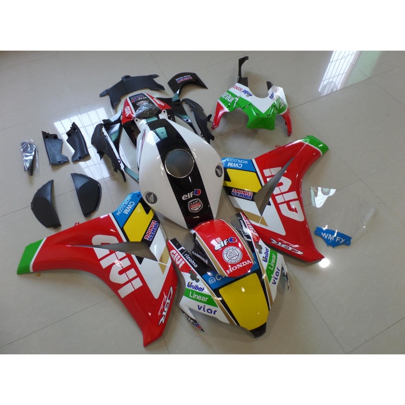 Honda CBR1000RR (2008-2011) Red, White & Black Givi Fairings No Seat Cowl No Bolt Kit No Tank