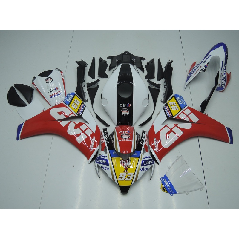 Honda CBR1000RR (2008-2011) Red, White, Black, Yellow & Blue Givi Fairings No Seat Cowl No Bolt Kit No Tank