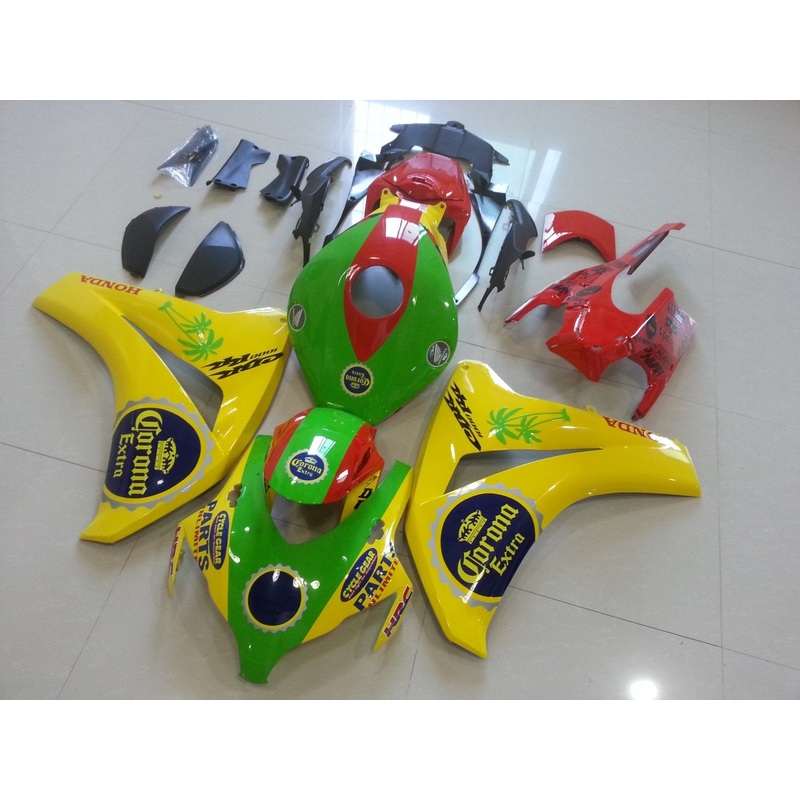 Honda CBR1000RR (2008-2011) Yellow, Green & Red Corona Fairings No Seat Cowl No Bolt Kit No Tank