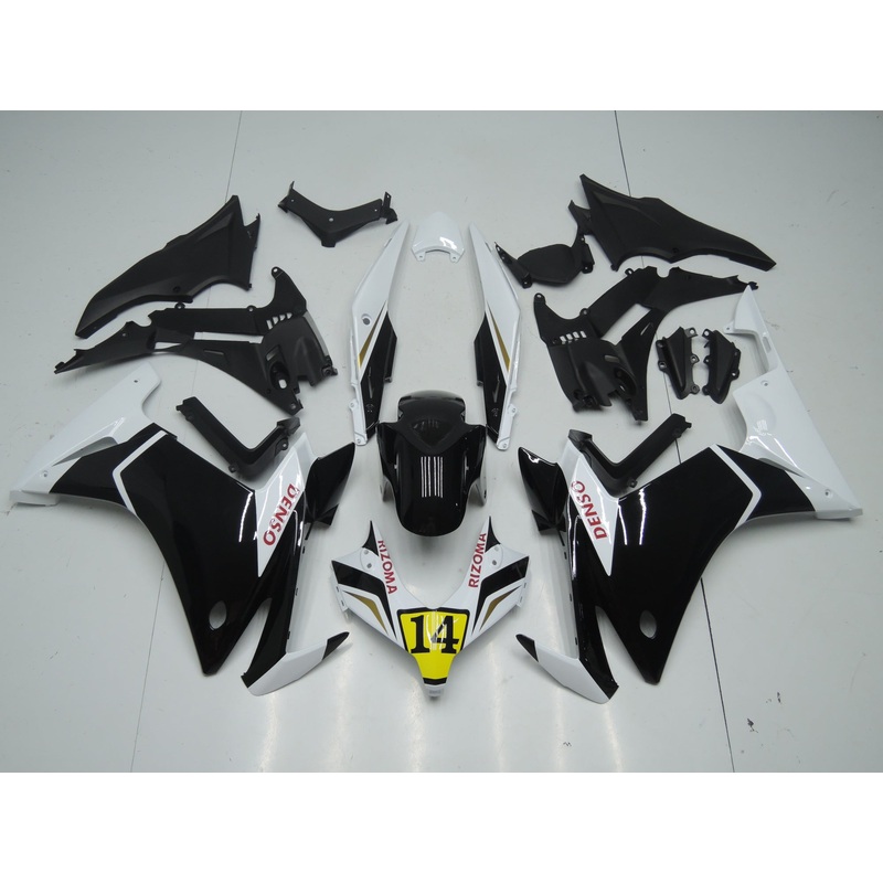 Honda CBR500R (2013) Black & White Fairings Bolt Kit: No