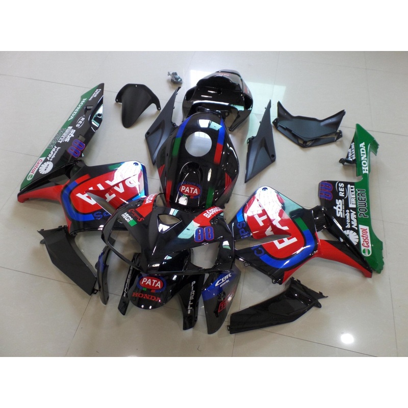 Honda CBR600RR (2005-2006) Black, Red, Blue & Green PATA Fairings No Seat Cowl No Bolt Kit No Tank