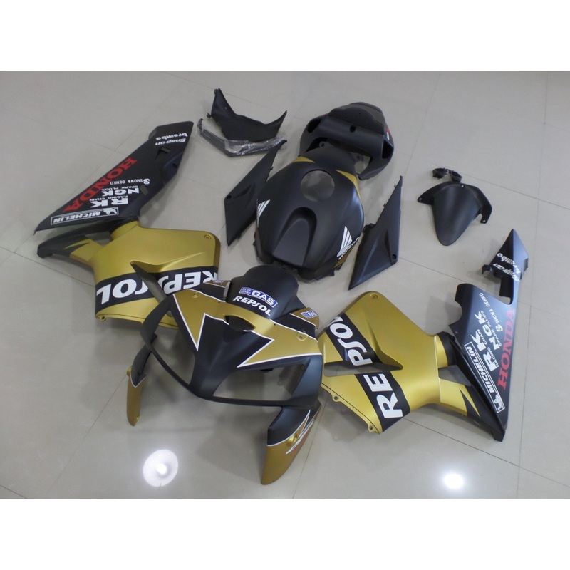 Honda CBR600RR (2005-2006) Matte Gold & Matte Black Repsol Fairings No Seat Cowl No Bolt Kit No Tank
