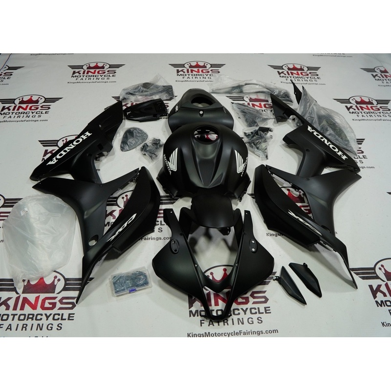 Honda CBR600RR (2007-2008) Matte Black & White Fairings No Seat Cowl No Bolt Kit No Tank