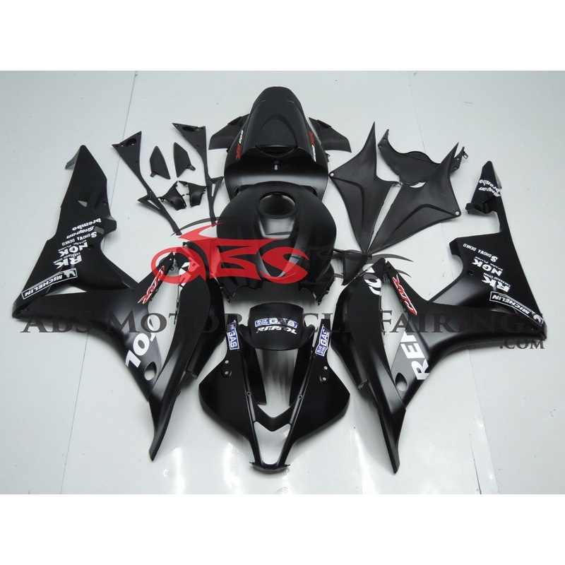 Honda CBR600RR (2007-2008) Matte Black, White & Red Repsol Fairings No Seat Cowl No Bolt Kit No Tank