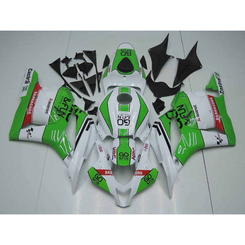 Honda CBR600RR (2009-2012)  White, Green, Black & Red Go&Fun Fairings No Seat Cowl No Bolt Kit No Tank