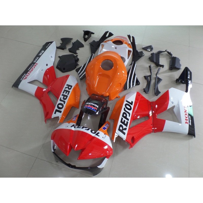 Honda CBR600RR (2013-2023) Orange, Black, Red & White Repsol Fairings No Seat Cowl No Bolt Kit No Tank