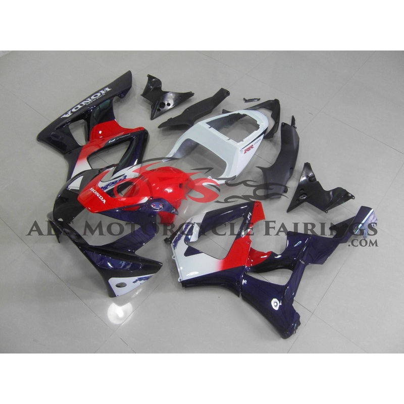 Honda CBR900RR 929 (2000-2001) Blue, Red & White Fairings Clear Windscreen: Free No Bolt Kit