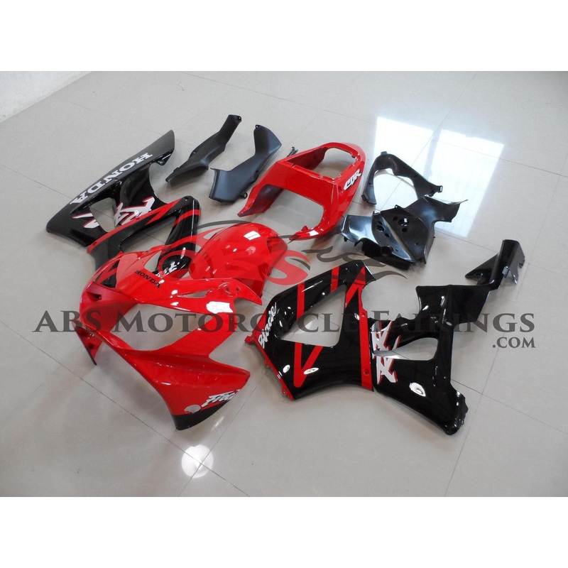 Honda CBR900RR 929 (2000-2001) Red & Black Fairings Clear Windscreen: Free No Bolt Kit