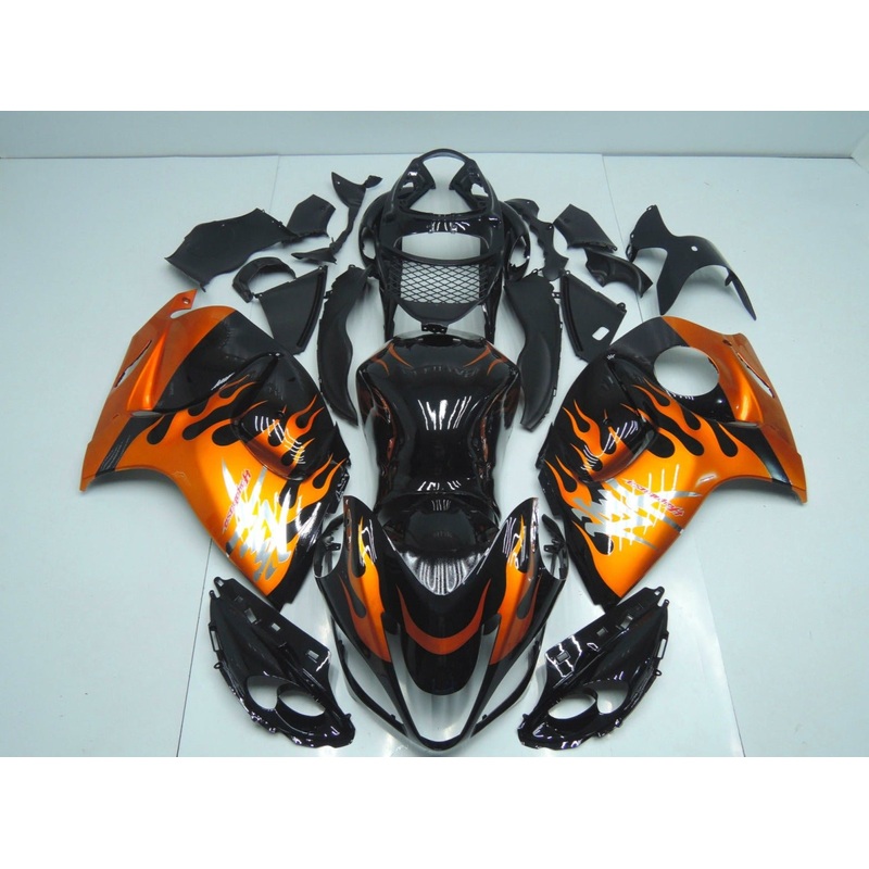 Suzuki GSX1300R Hayabusa (2008-2020) Black & Orange Flame Fairings No Seat Cowl No Bolt Kit No Tank