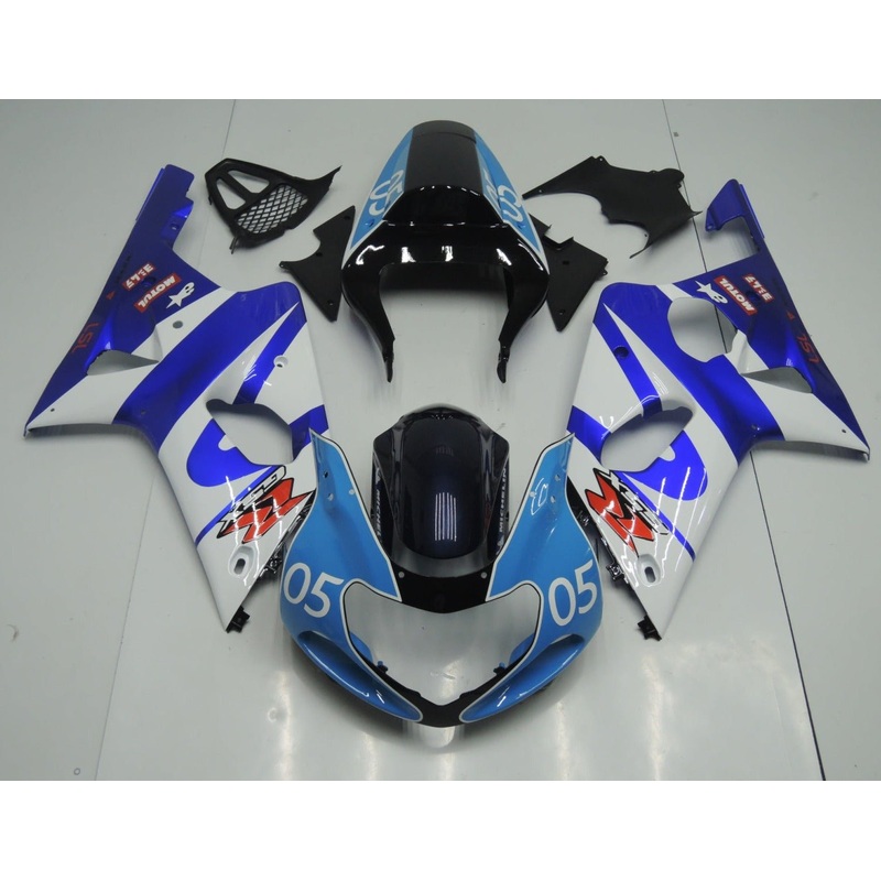 Suzuki GSXR1000 (2000-2002) White, Blue, Black and Light Blue #05 Fairings No Seat Cowl No Bolt Kit No Tank Cover
