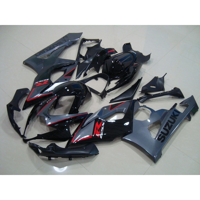 Suzuki GSXR1000 (2005-2006) Black, Gray & Red Fairings No Seat Cowl No Bolt Kit No Tank