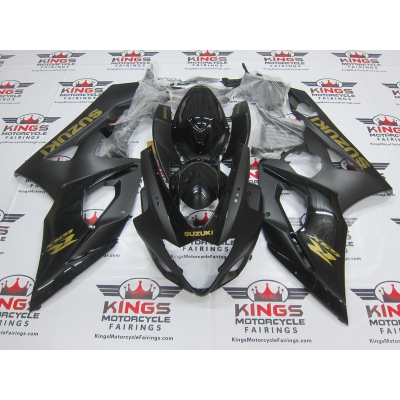 Suzuki GSXR1000 (2005-2006) Matte Black, Gloss Black & Gold Fairings No Seat Cowl No Bolt Kit No Tank