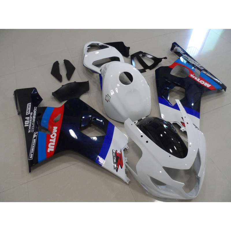 Suzuki GSXR750 (2004-2005) White, Blue, Black, Dark Blue & Red Fairings No Seat Cowl No Bolt Kit No Tank