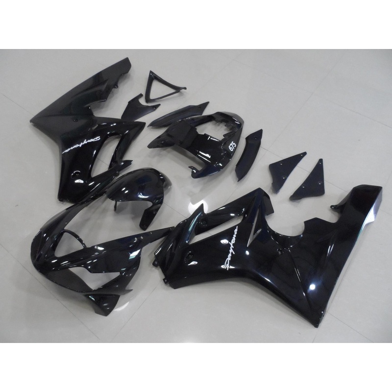 Triumph Daytona 675 (2006-2008) Black & White Fairings Clear Windscreen: Free No Bolt Kit