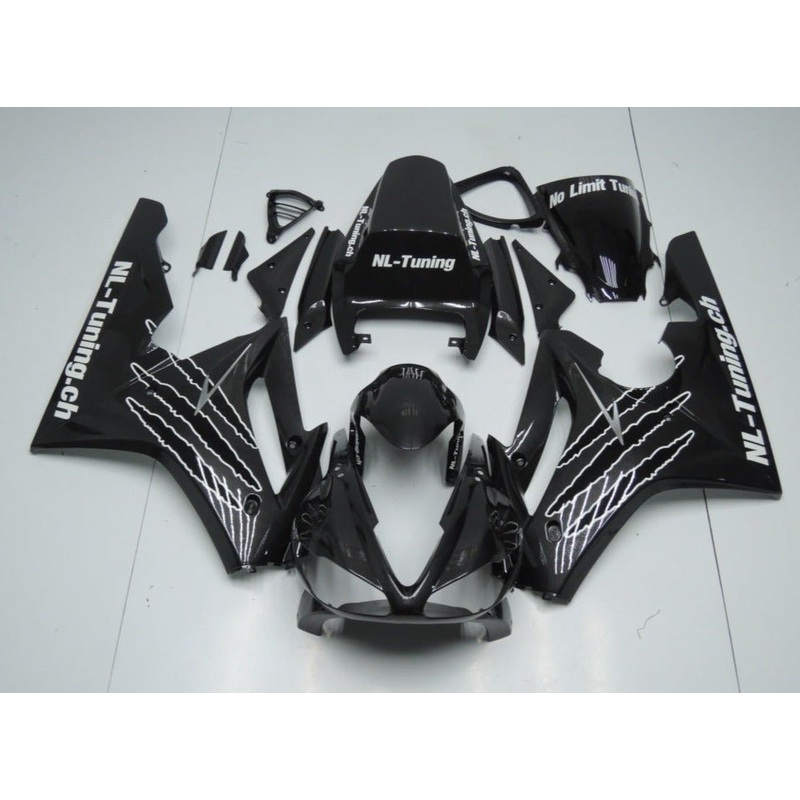 Triumph Daytona 675 (2006-2008) Gray, Black & White Claw Fairings Clear Windscreen: Free No Bolt Kit