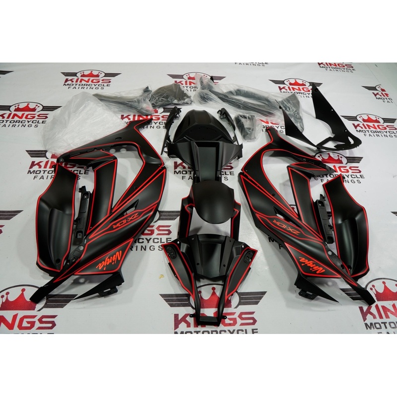 Fairing kit for a Kawasaki Ninja ZX10R (2011-2015) Matte Black & Red No Seat Cowl No Bolt Kit No Tank
