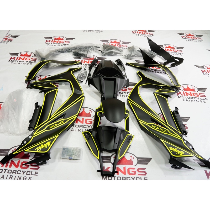 Fairing kit for a Kawasaki Ninja ZX10R (2011-2015) Matte Black & Yellow No Seat Cowl No Bolt Kit No Tank