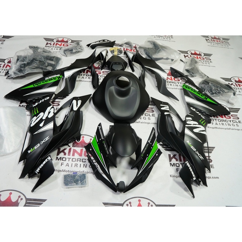 Fairing kit for a Kawasaki Ninja ZX6R 636 (2019-2023) Matte Black, Green, White No Seat Cowl No Bolt Kit No Tank