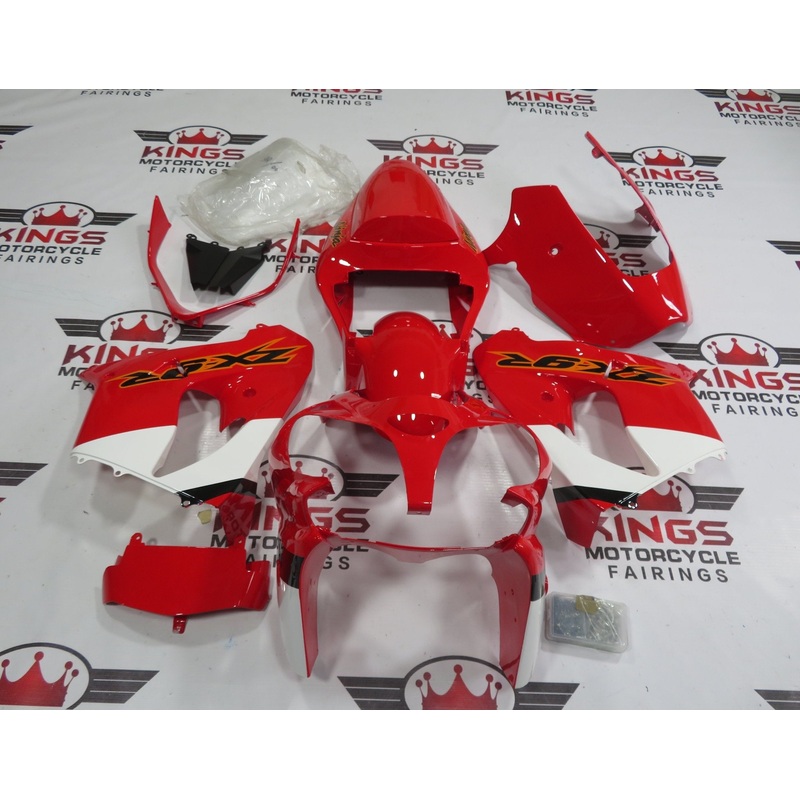 Fairing Kit for a Kawasaki ZX-9R (2002-2003) Red, White, Black & Orange CLEAR WINDSCREEN: FREE NO SEAT COWL NO BOLT KIT