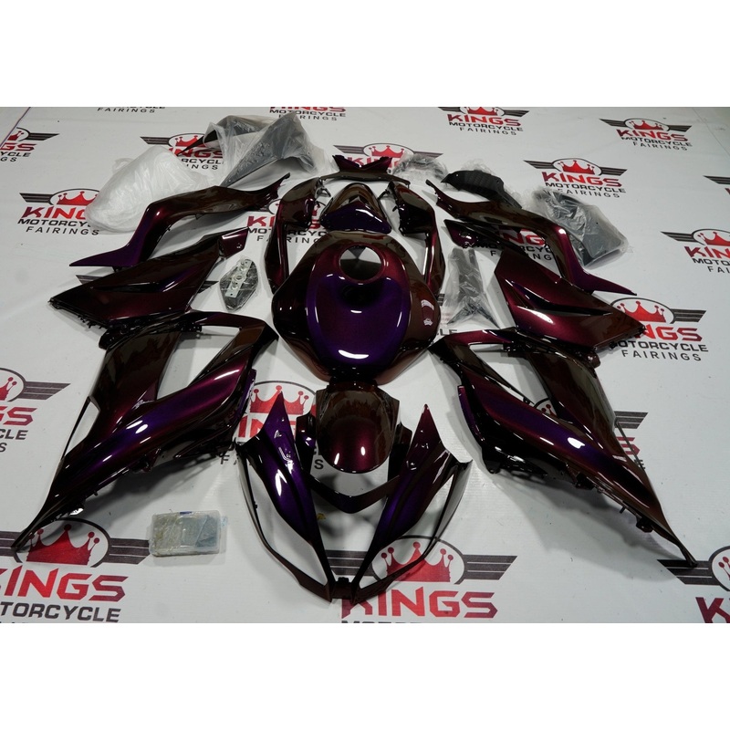 Fairing kit for a Kawasaki ZX6R 636 (2013-2018) Chameleon Purple & Orange Clear Windscreen: Free No Seat Cowl No Bolt Kit