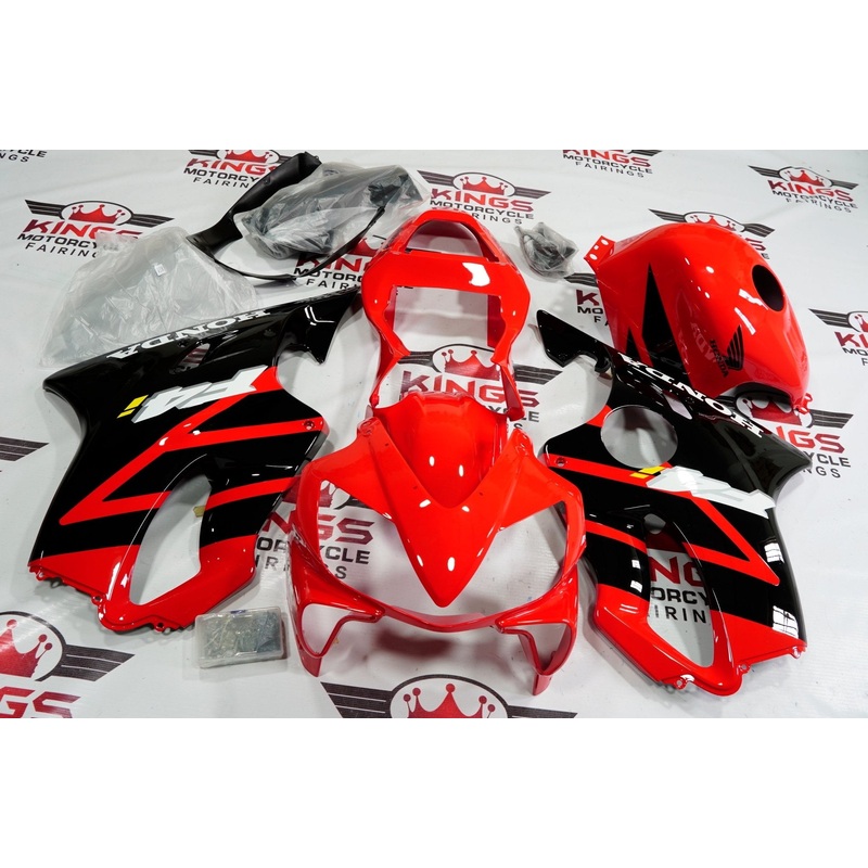 Honda CBR600F4i (2001-2003) Red, Black Fairings Clear Windscreen: Free No Bolt Kit No Tank