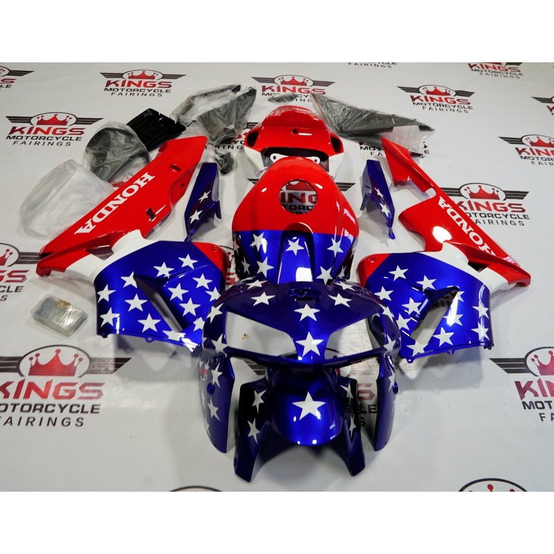 Honda CBR600RR (2005-2006) American Flag Fairings No Seat Cowl No Bolt Kit No Tank