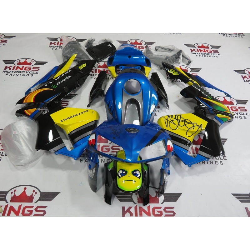Honda CBR600RR (2005-2006) Blue, Black & Yellow Shark Fairings No Seat Cowl No Bolt Kit No Tank
