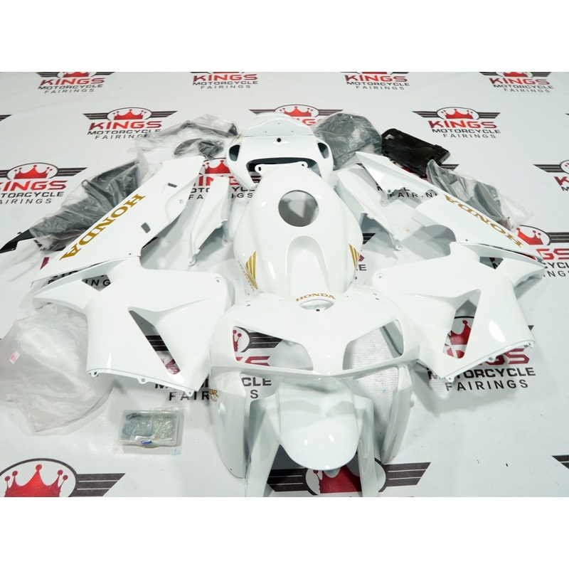 Honda CBR600RR (2005-2006) White & Gold Fairings No Seat Cowl No Bolt Kit No Tank
