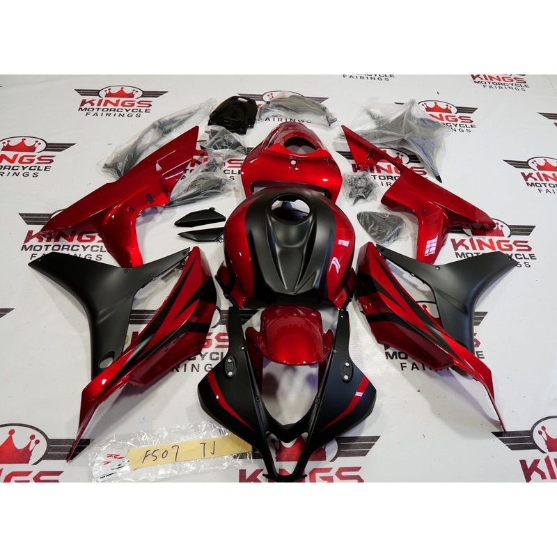 Honda CBR600RR (2007-2008) Candy Apple Red & Matte Black Fairings No Seat Cowl No Bolt Kit No Tank