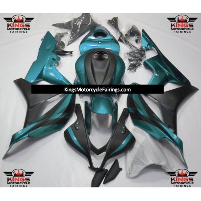 Honda CBR600RR (2007-2008) Teal Green & Matte Black Fairings No Seat Cowl No Bolt Kit No Tank