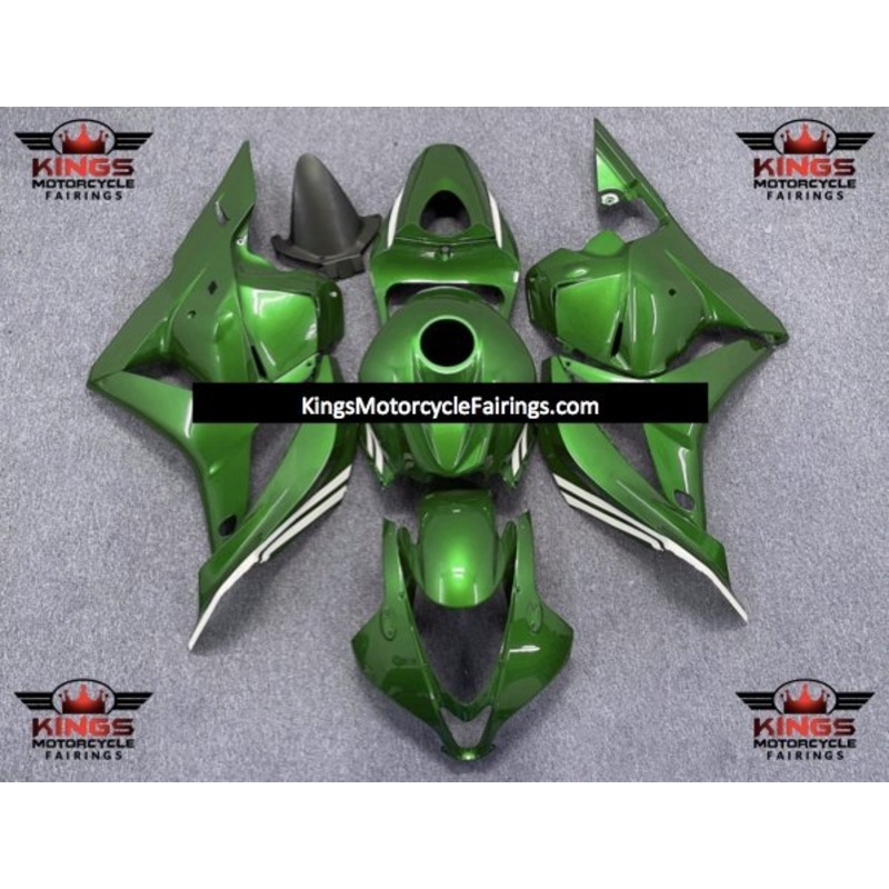 Honda CBR600RR (2009-2012) Green, White Stripe Fairings No Seat Cowl No Bolt Kit No Tank