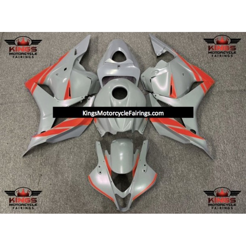 Honda CBR600RR (2009-2012) Matte Nardo Gray & Red Fairings No Seat Cowl No Bolt Kit No Tank