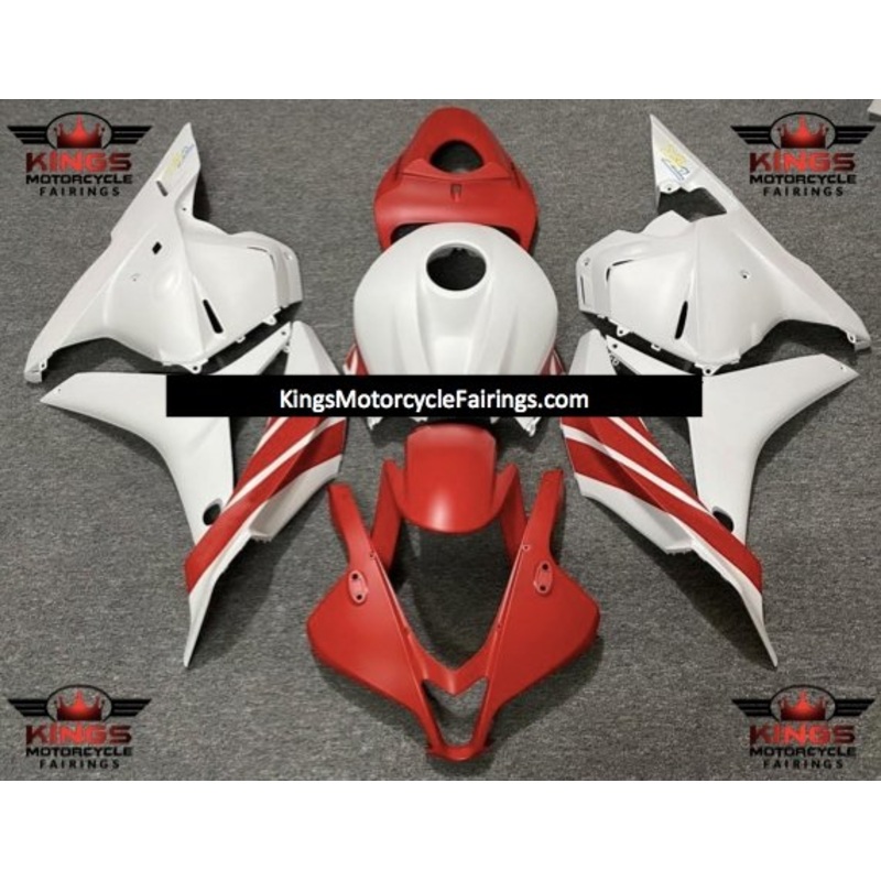 Honda CBR600RR (2009-2012) Matte Red & Matte White Fairings No Seat Cowl No Bolt Kit No Tank