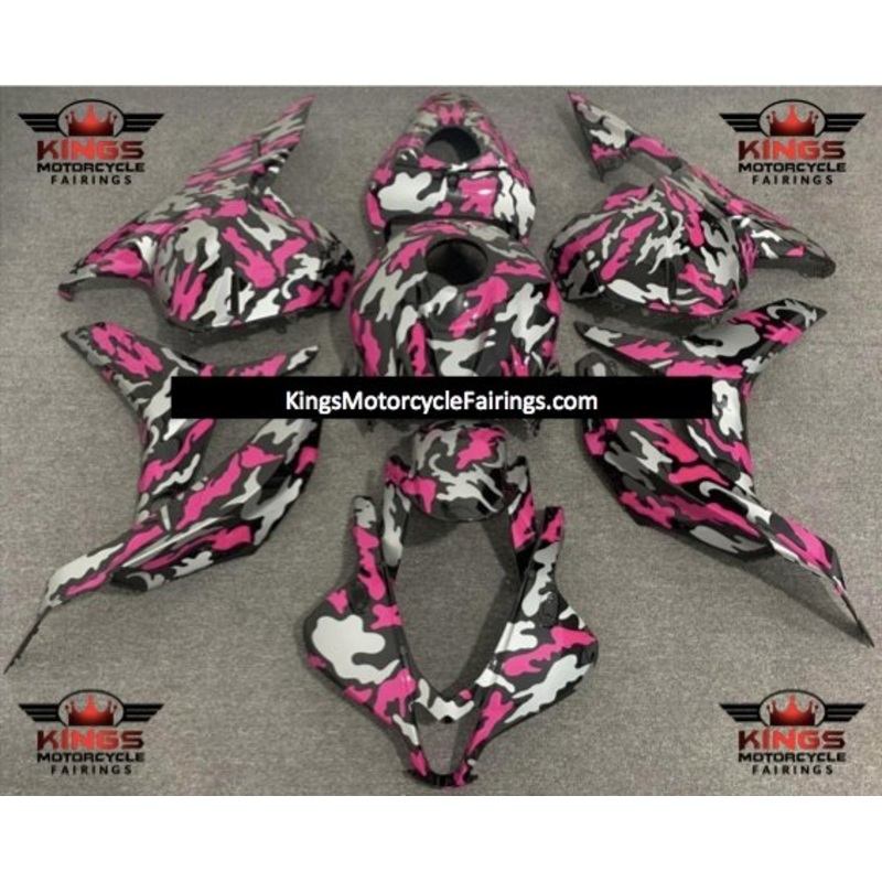 Honda CBR600RR (2009-2012) Pink, Gray & Black Camouflage Fairings No Seat Cowl No Bolt Kit No Tank