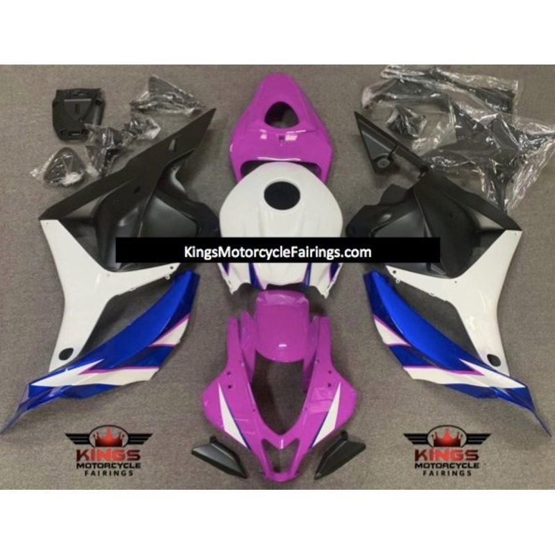 Honda CBR600RR (2009-2012) Pink, White, Blue & Matte Black Fairings No Seat Cowl No Bolt Kit No Tank